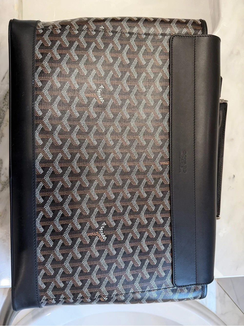 Goyard Black & Brown Goyardine Citadin Briefcase